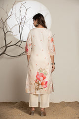 Blushing Pink Digital Print Cotton Suit Set