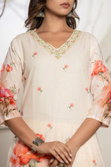 Blushing Pink Digital Print Cotton Suit Set