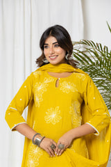 Gold Yellow Linen Suit Set