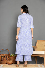 Heather Purple A Line Suit Set
